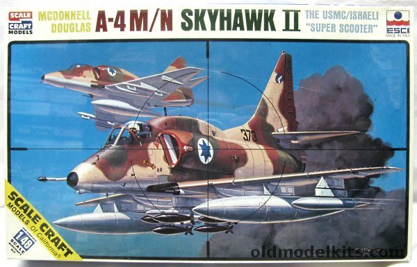 ESCI 1/48 McDonnell Douglas A-4 M/N Skyhawk - With Markings for (2) US Marine Aircraft or Israeli Air Force, SC-4016 plastic model kit